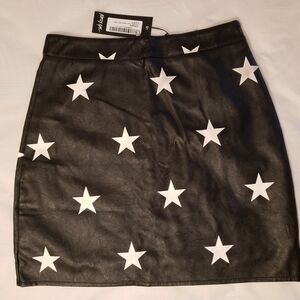 Black Star Print Skirt